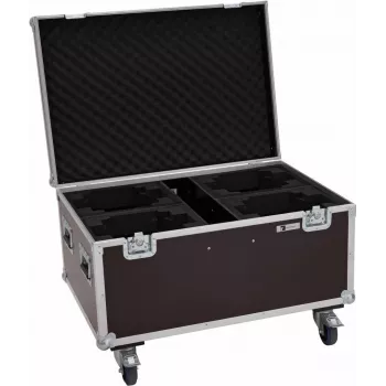 Flightcase Roadinger 4x LED TMH-X4 with wheels — protective transport case for 4 TMH-X4 LED fixtures