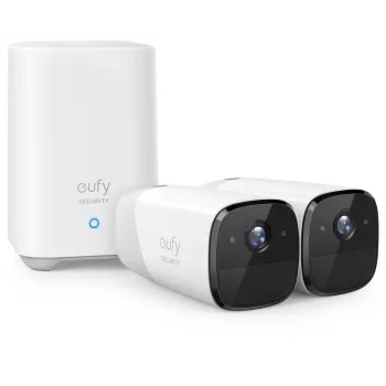 Eufy Security, eufyCam 2 Pro Wireless Home Security Camera System, 365-Day Battery Life, HomeKit Compatibility, 2K Resolution, IP67 Weatherproof, Night Vision, 2-Cam Kit, No Monthl