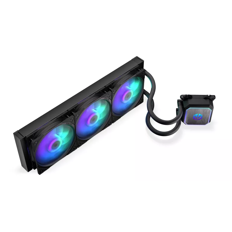 All-in-one liquid cooler ENDORFY Navis F360 ARGB Black — 360mm radiator, 3x 120×25 mm fans, 250–1800 RPM, pump 1600–2600 RPM, LGA 1700/AM5/AM4 support
