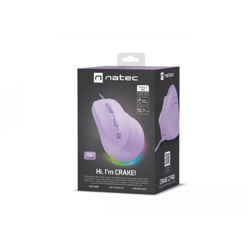 NATEC Crake 2 Pro mouse Universal Right-hand USB Type-A Optical 12800 DPI
