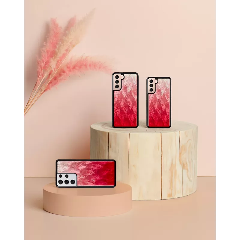 Phone case iKins for Samsung Galaxy S21+ — pink lake with black accents