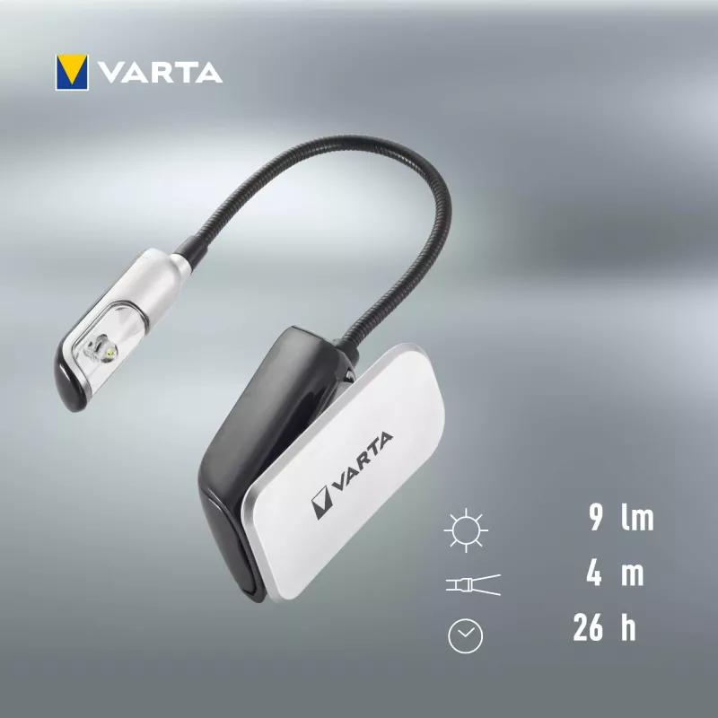 Varta 16618 - Clip Flashlight - Black - Silver - Plastic - LED - 1 lamps - 9 lm