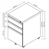 Office drawer unit Maclean MC-850 Black Metal 2 drawers