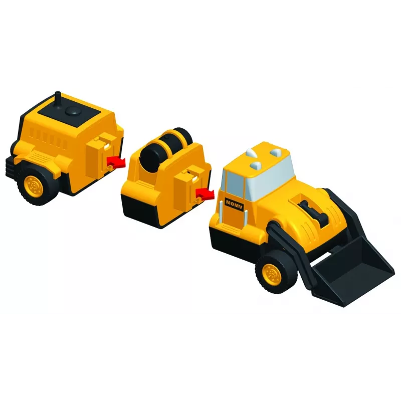 Vehicle set Popular Playthings Mix or Match Vehicles Construction Black Yellow