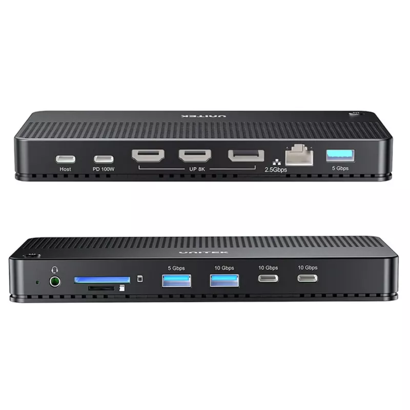 Docking Station UNITEK D1104A01 USB4 Wired 100W Power Delivery