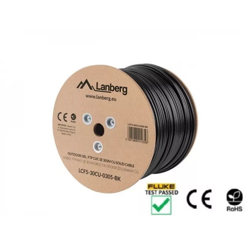 Networking cable Lanberg LCF5-30CU-0305-BK RJ45 Cat5e 305 m Black