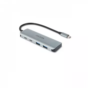 USB Type-C Hub DICOTA D32061 10000 Mbit/s Silver