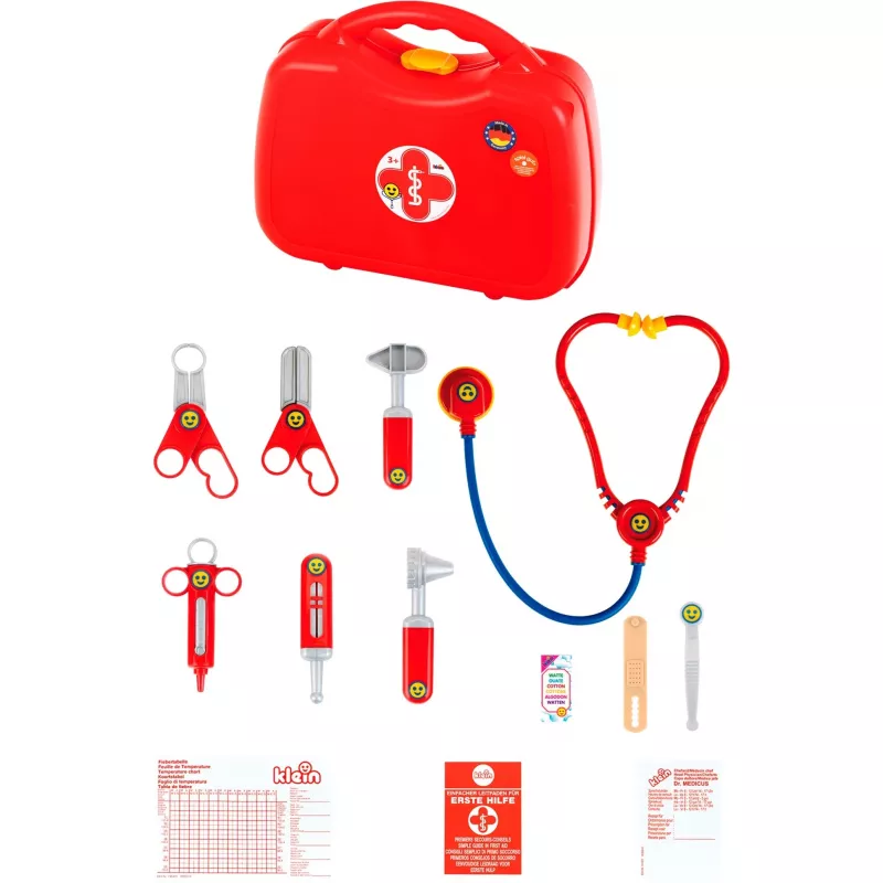 Doctor case by theo klein, toy medical kit, red color