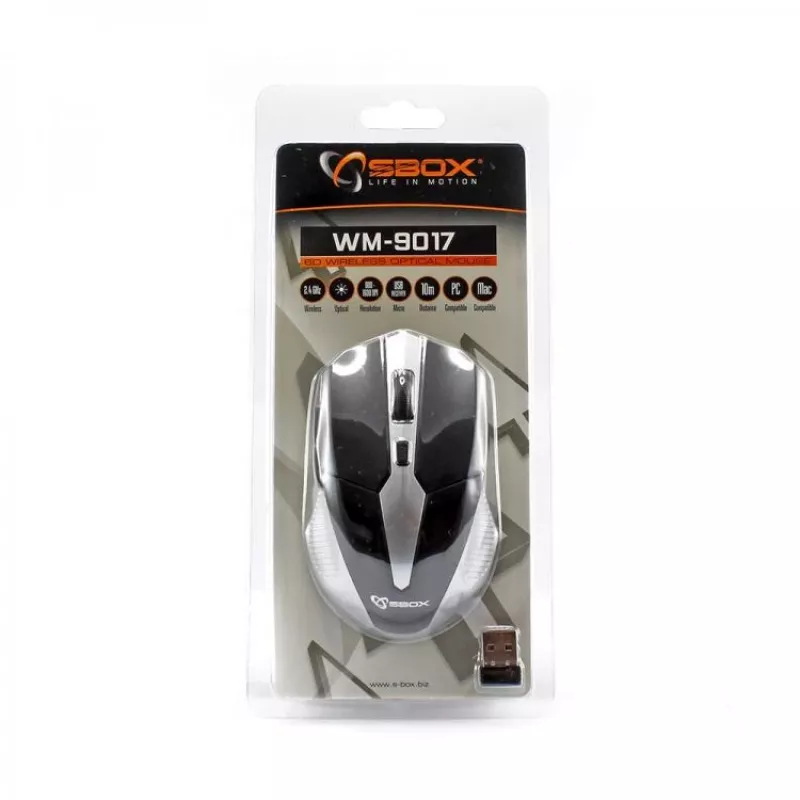 Mouse SBOX WM-9017BS Black/Silver USB
