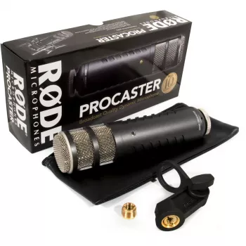 Studio dynamic microphone RØDE Procaster — wired, mini XLR (3-pin), 75–18,000 Hz, 32 Ω, -56 dB, black, 695 g