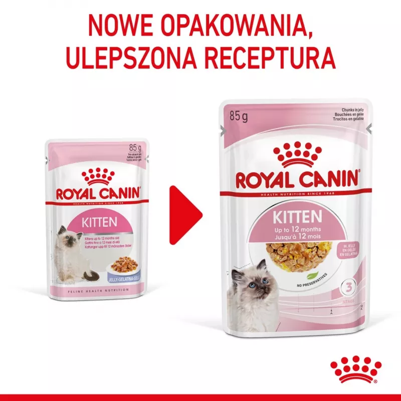Wet kitten food Royal Canin Kitten Jelly 85 g — chicken flavour, 85 g sachet, 12 pcs