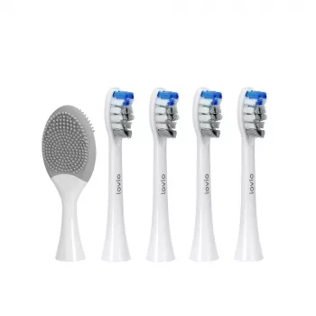 Toothbrush Heads No name LOVIO_SonicProtect PRO replacement medium bristle white 5 pcs LVTB124WK-HM