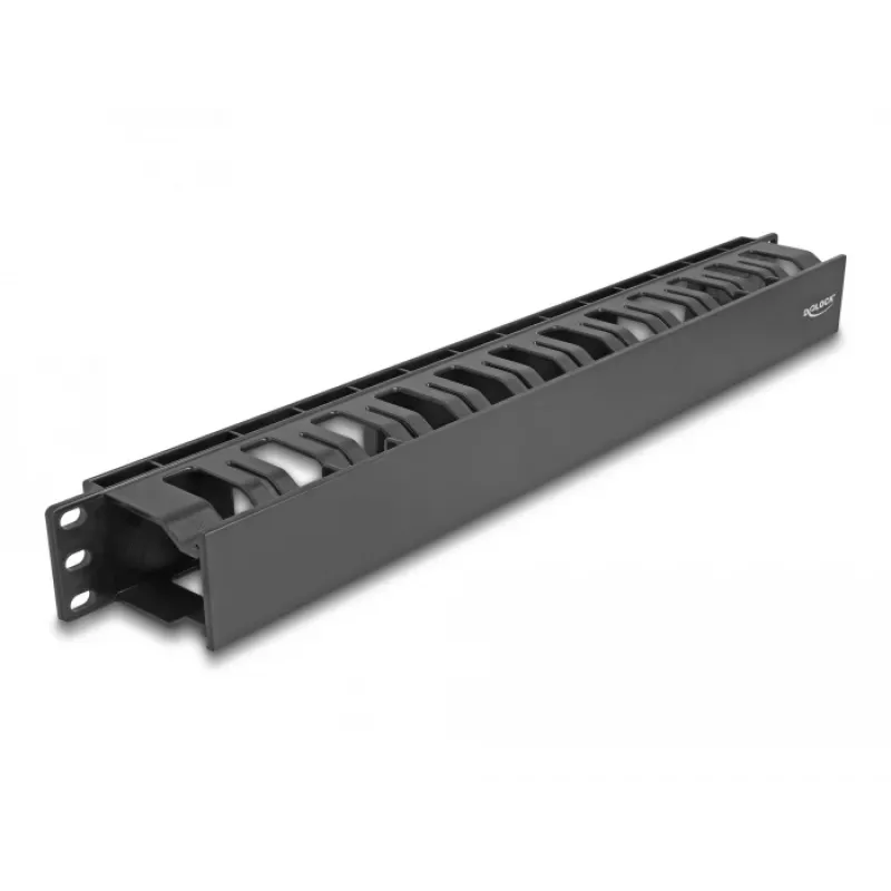 Cable management panel DeLOCK 19 inch 67021 black plastic 1U