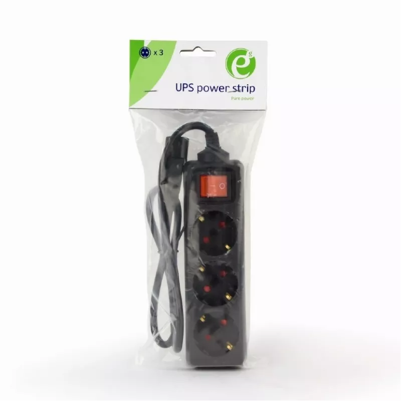 Gembird EG-PSU3-01 power extension 0.6 m 3 AC outlet(s) Indoor Black