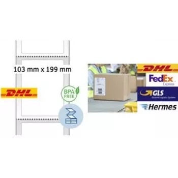 Shipping labels Herma 58506 – perforated carrier, thermal direct, 103 x 199 mm