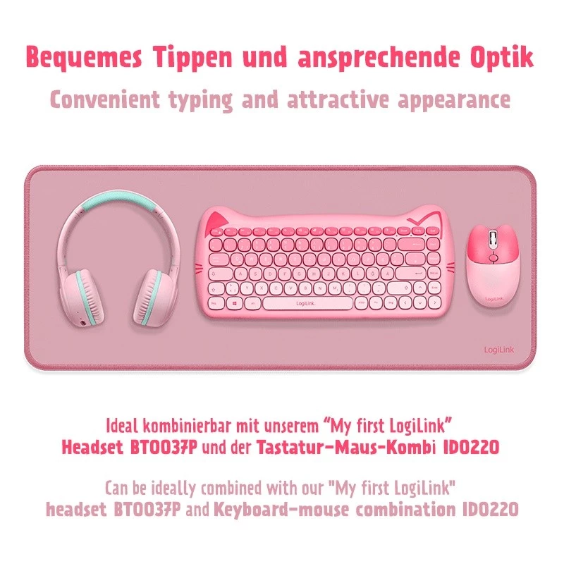 XXL desk pad for mouse and keyboard, pink