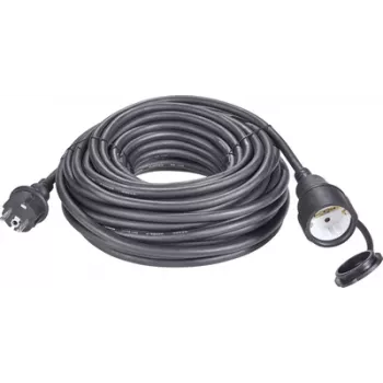 Renkforce power extension cable [ Grounded Plug-Plug - Grounded Plug Coupling] 16 A Black 20.00 m Renkforce
