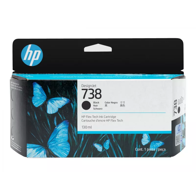 Ink cartridge HP 498N4A 738 Black compatible with HP printers, replacement black ink