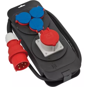 Brennenstuhl 1151600010 - Standard - Plastic - Black - Blue - Red - 4 AC-Outputs - 2 m - 400 V