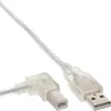 Microconnect USBAB5ANGLED-L USB cable USB 2.0 5 m USB A USB B White