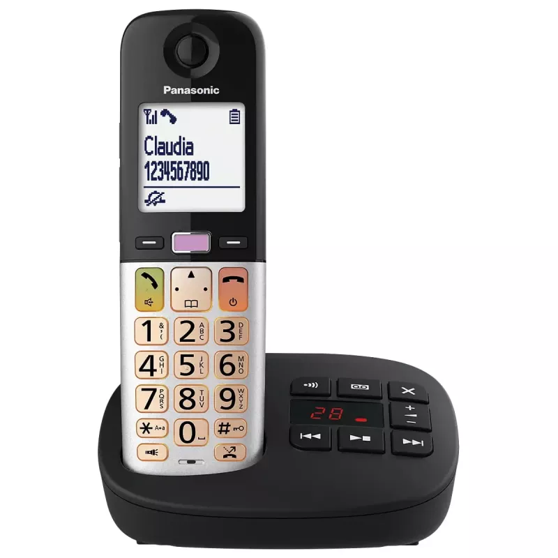 DECT telephone Panasonic KX-TGU430 wireless handset, speakerphone, Caller ID, 2.4 inch display, 1000-entry phonebook, grey/black