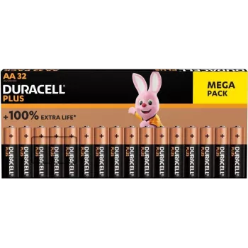 Alkaline batteries Duracell Batterie Plus AA 32-pack — AA size, 1.5V (00216913)
