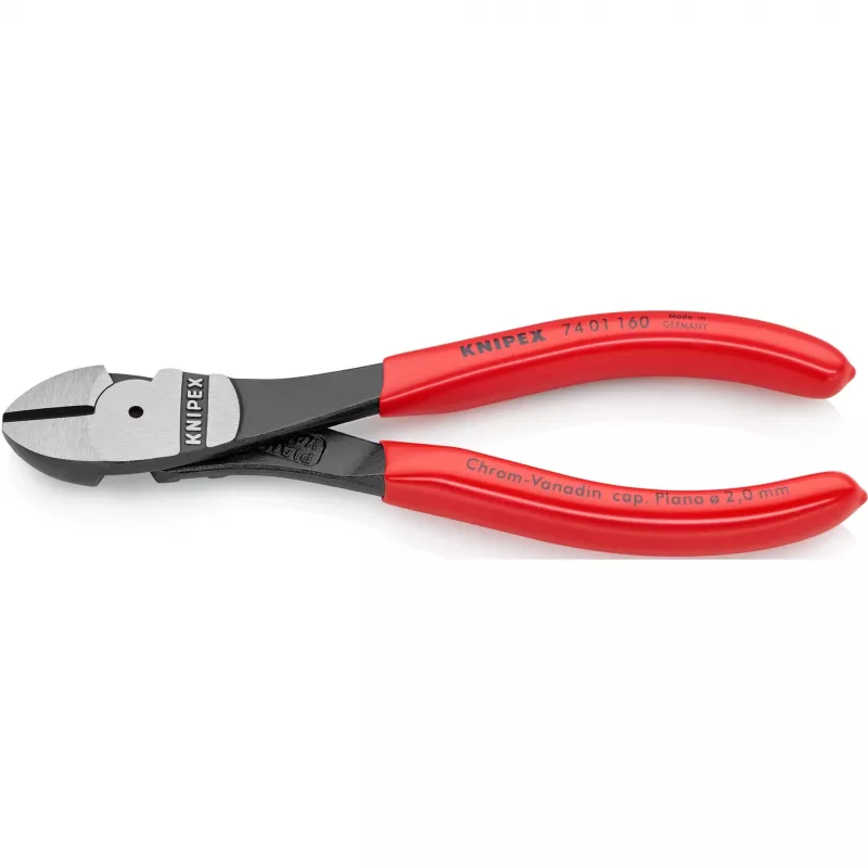 Diagonal pliers Knipex 74 01 160, Chromium-vanadium steel, Plastic handle