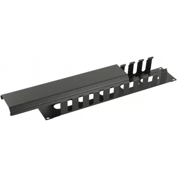 Cable management panel LOGON RAO405BL 2U Black 19 inch