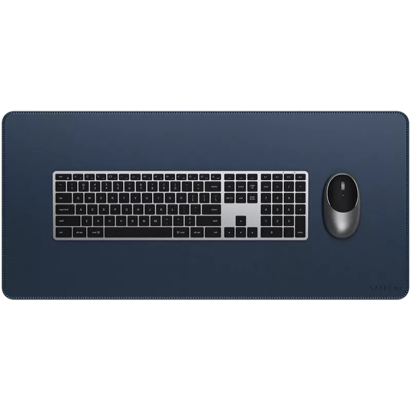 Satechi Desk Mat - vegan leather desk pad (blue)