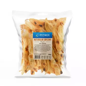 Dog treats PETMEX Rabbit ears 500 g — natural rabbit ear snacks, dental, grain- and sugar-free