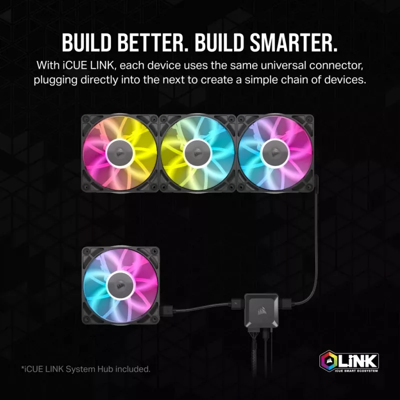 Corsair iCUE LINK RX140 ARGB 140mm White 2-Pack