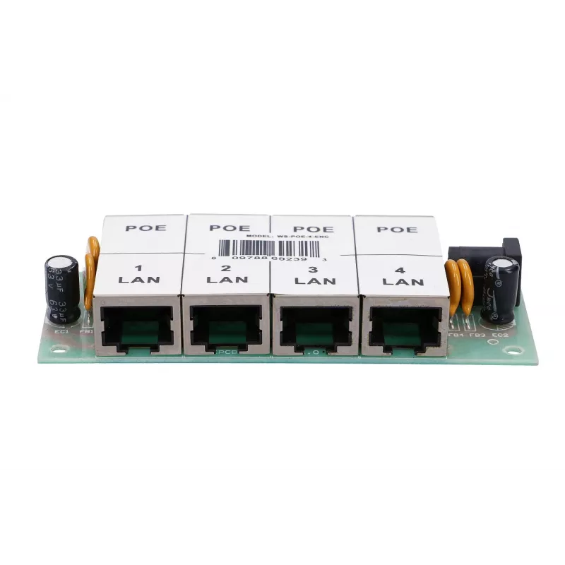 PoE injector Extralink 4-port 4x 100Mb/s RJ45, Fast Ethernet, 48 V, no case