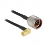 Coaxial cable DeLOCK 0.3m N/RP-SMA CFD200 Black