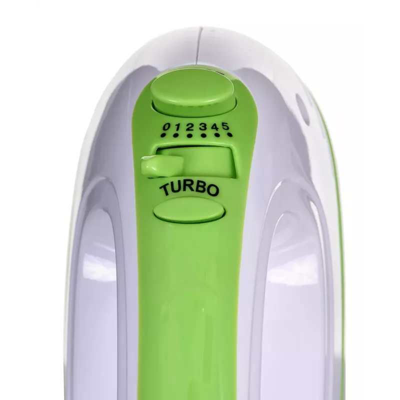 Hand mixer ESPERANZA EKM011 — 400 W, 5 speeds, turbo, dough hooks and beaters, 220–240 V, white/light green