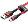 USB 2.0 A to USB-C cable Baseus CATKLF-B09 1m QC3.0 nylon braided red, fast charging and data sync