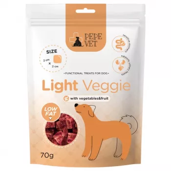 PAKA ZWIERZAKA Pepe VET Przysmak Light Veggie — hypoallergenic low-calorie dog treat, 70 g, vegetable flavor