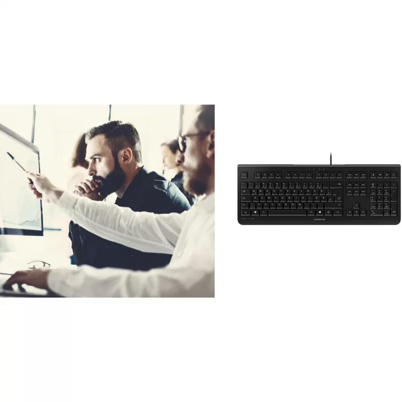 CHERRY KC 1000 keyboard Office USB QWERTY Spanish Black