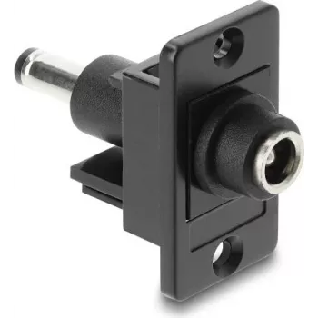Panel-mount DC barrel adapter DELOCK 5.5x2.5 mm to 5.5x2.1 mm, model 91120