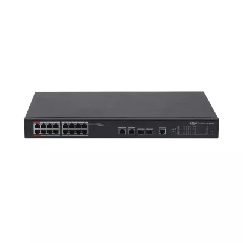 Unmanaged Gigabit Ethernet Switch DAHUA PFS4218-16ET-240, 16x RJ-45 PoE ports, 8.8 Gbit/s, MAC 4000