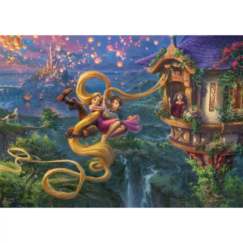 1000-piece jigsaw puzzle Schmidt Spiele Thomas Kinkade Studios 'Rapunzel: Tangled Up in Love' – 1000 pcs