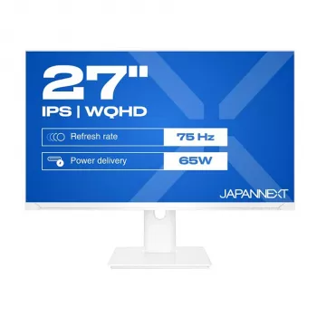 JAPANNEXT WQHD Monitor 68,6 cm (27) 2560x1440 Pixel,IPS Panel, 8 ms, 75 Hz, AMD FreeSync, HDMI, DisplayPort (JN-IPS270WQHD75F-C65W-HSP-W)