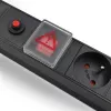 Qoltec 53996 Power strip for RACK 19 | 1U | 16A | PDU | 8xFRENCH | 2m