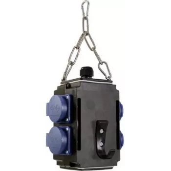 Hanging power cube AS Schwabe Energie-Würfel I IP44 with 4 protected 16A 230V sockets (60731)