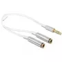 Audio Cable DeLOCK 65355 0.25m 3.5mm 2 x 3.5mm Silver White