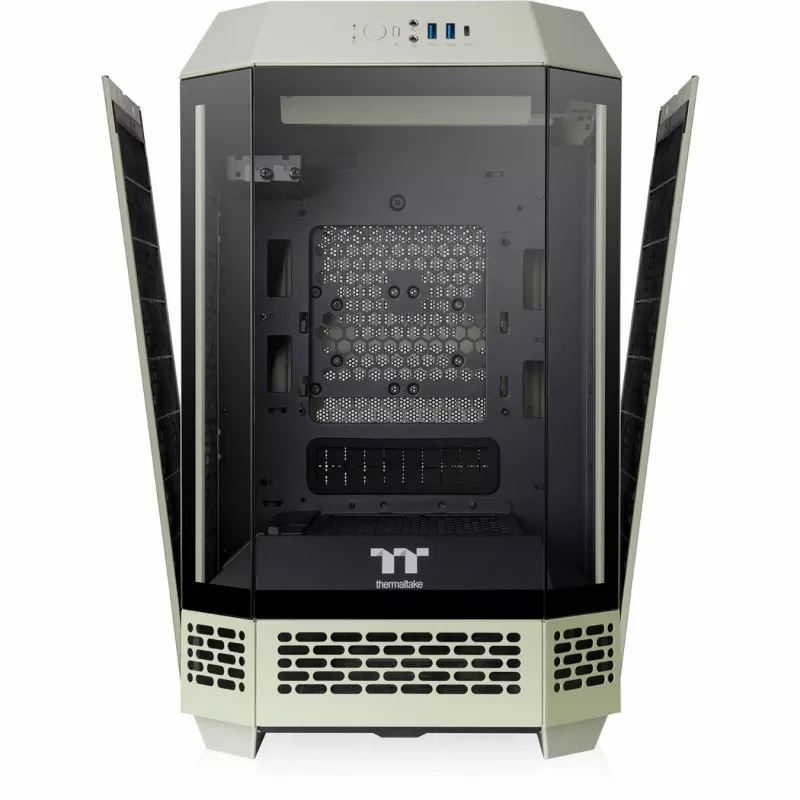 The Tower 250 , Tower-Enclosure Light Green, Tempered Glass