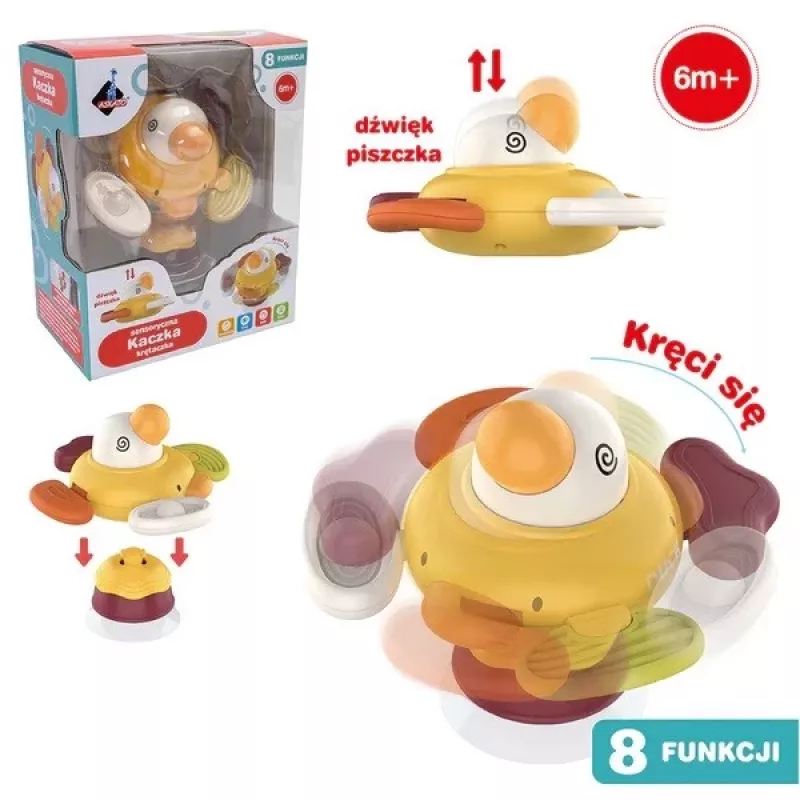 Plush interactive sensory duck Ascato 122946 — soft texture, colorful design