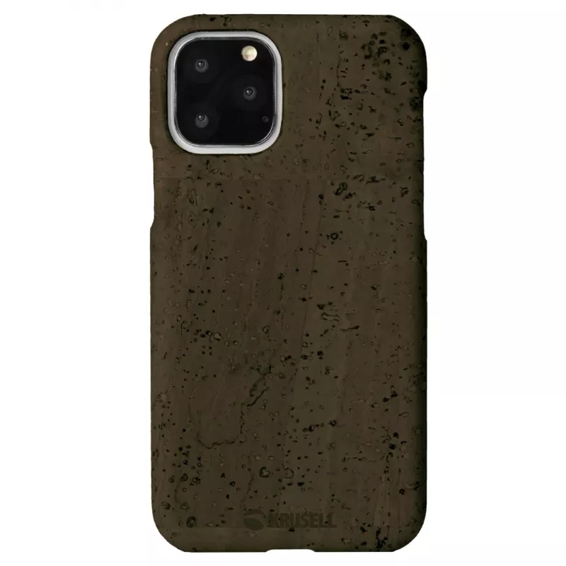 Phone case Krusell Birka for Apple iPhone 11 Pro, dark brown leather-style cover