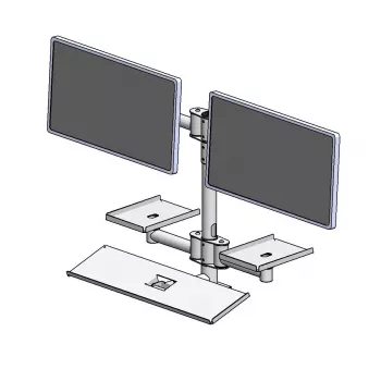 Wall-mounted pole with dual mounting arms by ergonomic solutions, model EET063-02