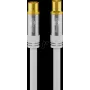 Goobay TV Antenna Cable (135 dB Type), 4x Shielded, 3 m, White - Gold-Plated, Koax-Socket > Coax Plug (70318)