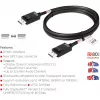 CLUB3D DisplayPort 2.1 Bi-Directional VESA DP80 Certified Cable 4K240Hz, 8K60Hz or 10K30Hz M/M 1.2m/3.94ft